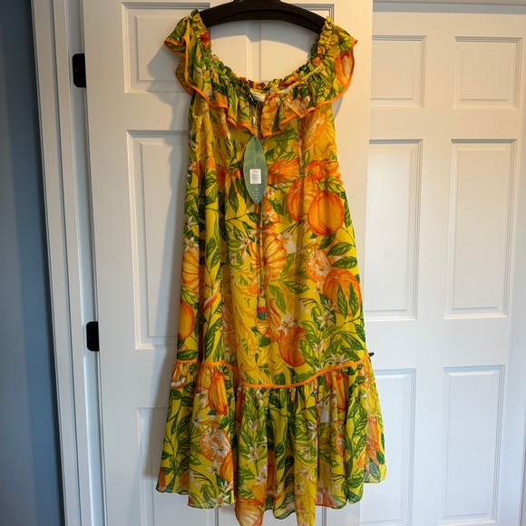 🥭FARM RIO Tangerines Ruffled Midi Dress - Picture 12 of 17